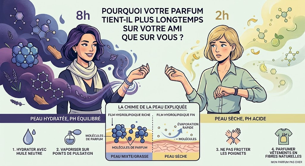Pourquoi votre parfum ne tient pas ? Chimie de la peau &amp; Conseils